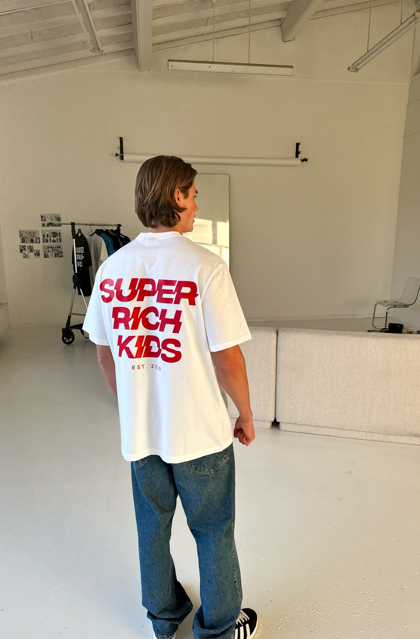 Super Rich Kids T-Shirt wit met rood