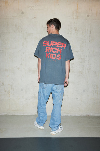 Super Rich Kids T-Shirt Acid Wash rood logo