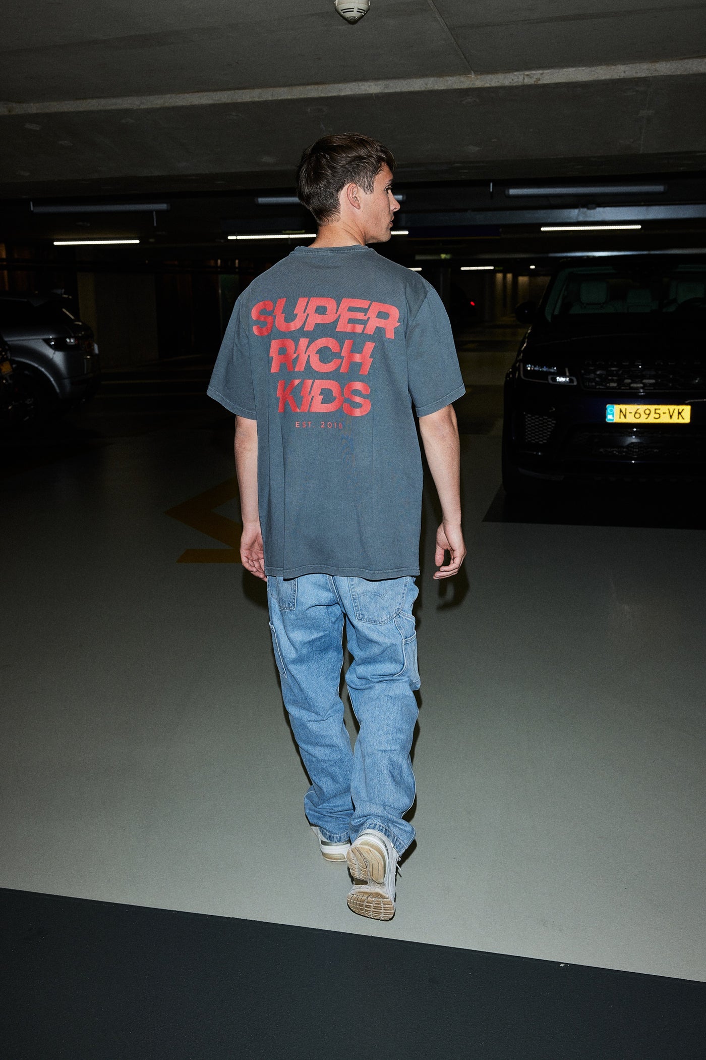 Super Rich Kids T-Shirt Acid Wash rood logo