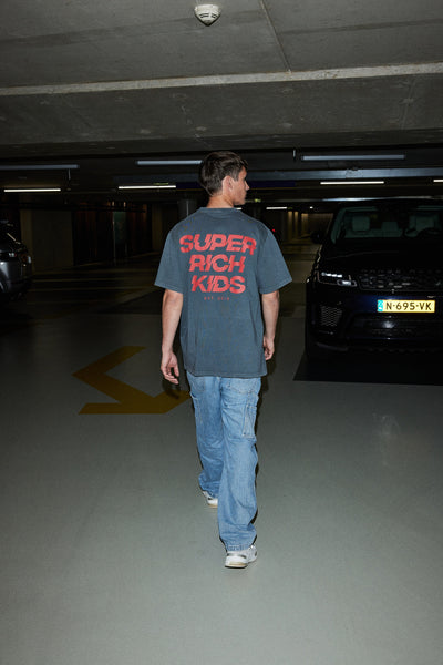 Super Rich Kids T-Shirt Acid Wash rood logo