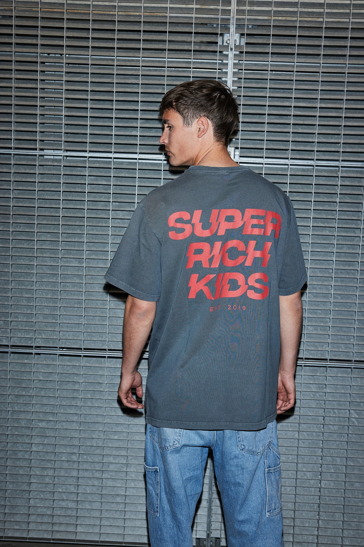 Super Rich Kids T-Shirt Acid Wash rood logo