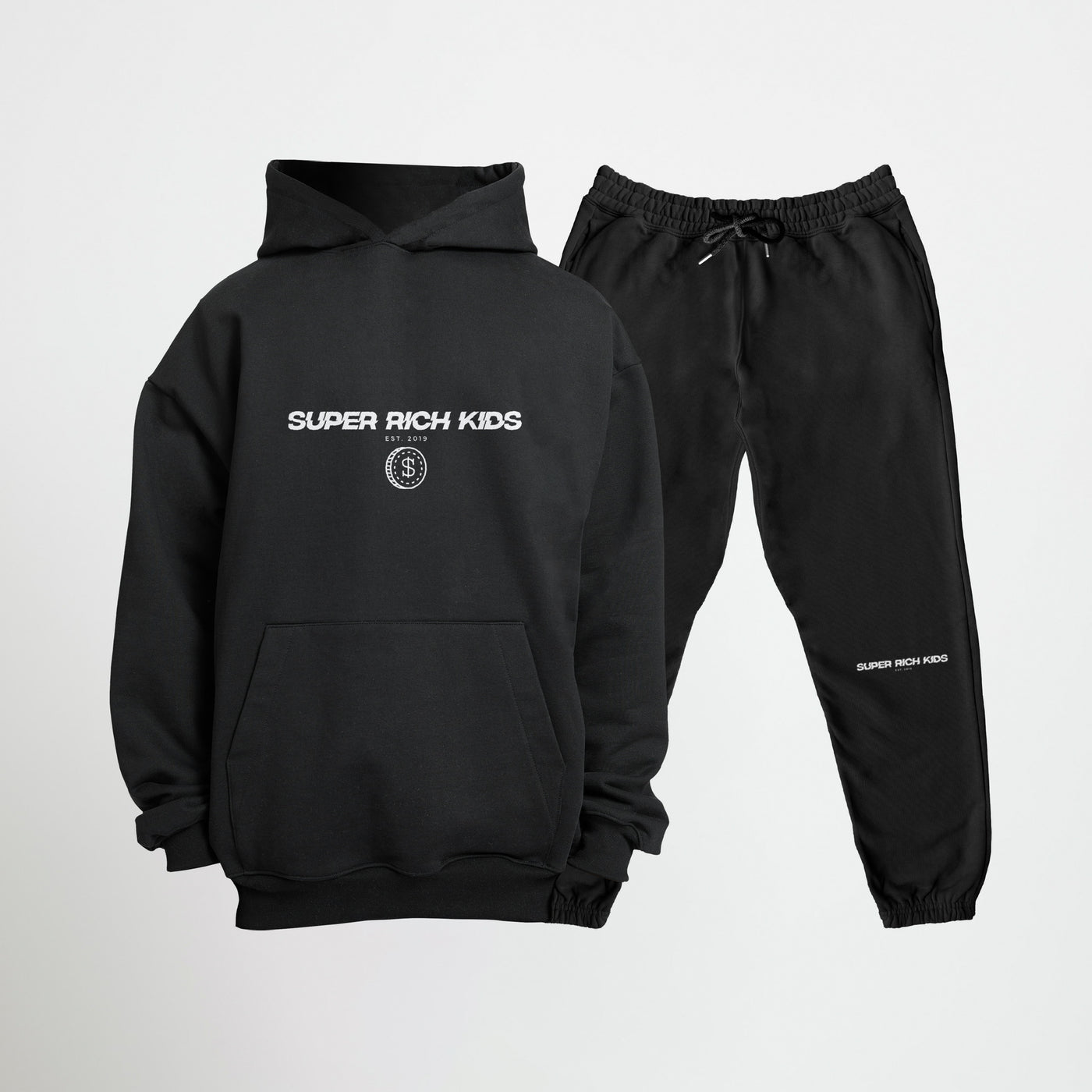 Tracksuit Zwart 'Super Rich Kids'