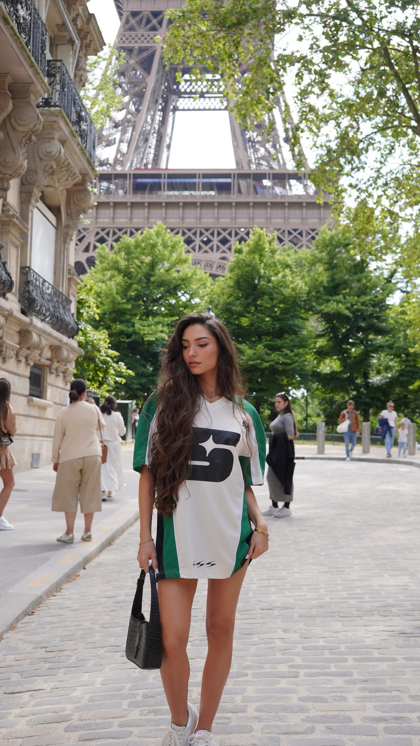 'City' Jersey T-Shirt  Green & Off white