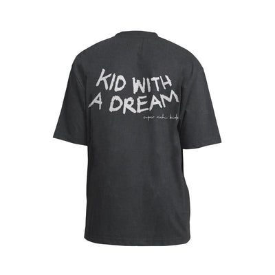 T-Shirt 'Kid With a Dream' Acid Wash Grey