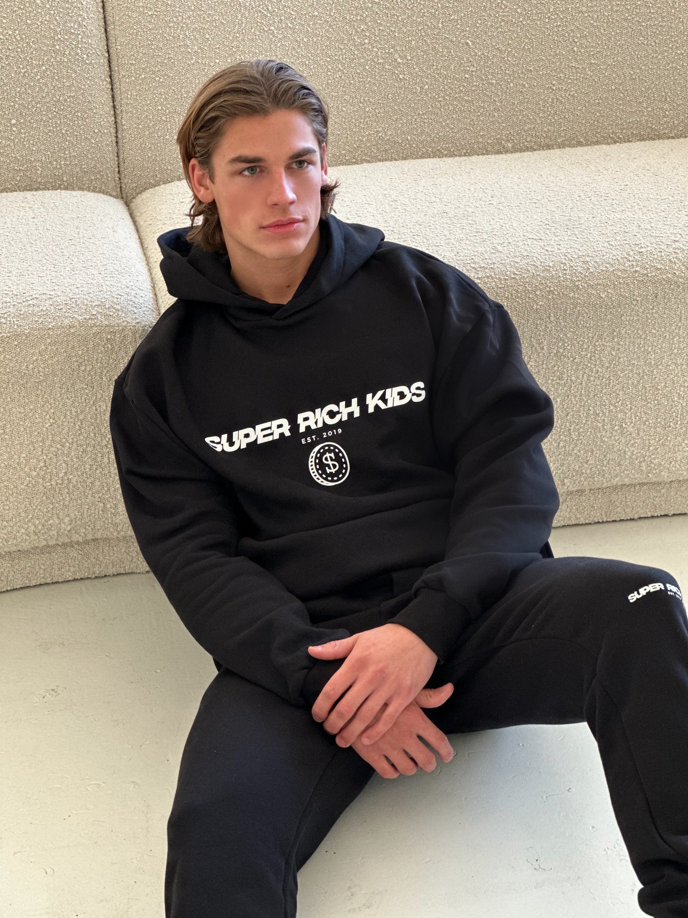 Tracksuit Zwart 'Super Rich Kids'