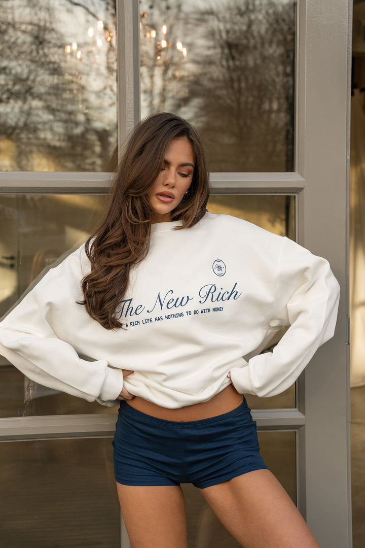 'The New Rich' Sweater 'Off White & Navy'