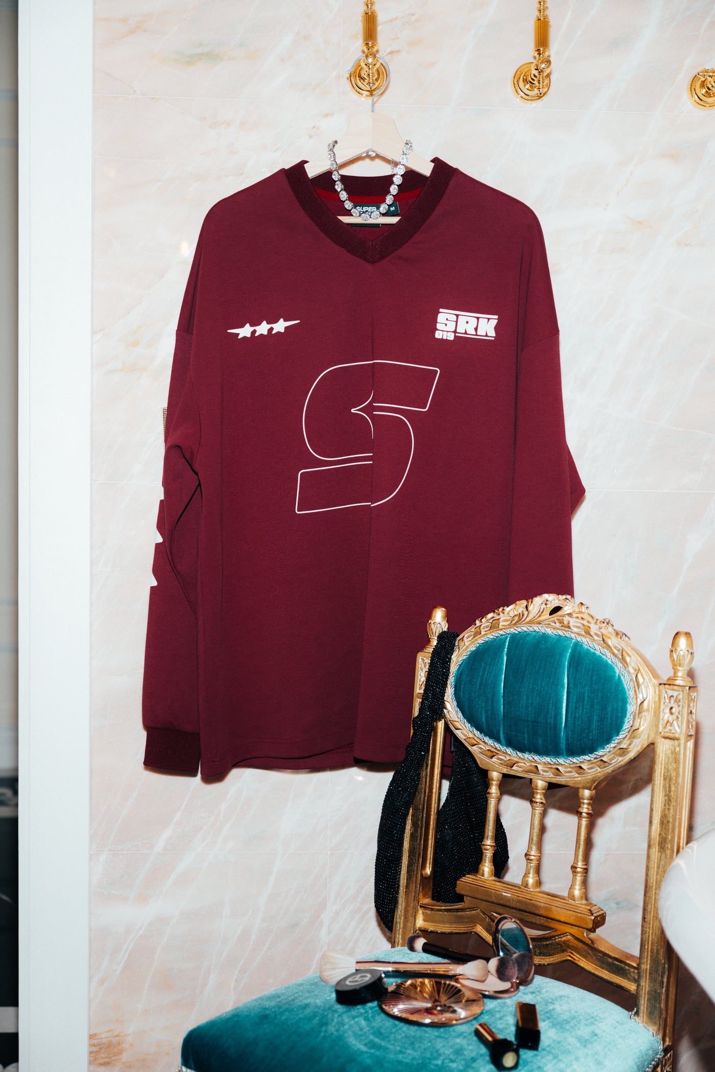 SRK 'PARIS' Oversized Jersey Burgundy