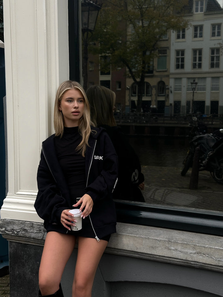 SRK Logo Zip Up Hoodie 'Black & White'