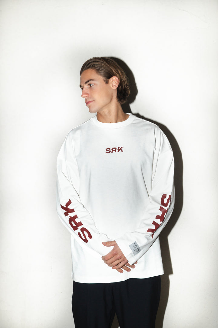 SRK Longsleeve tee 'Off White & Burgundy'