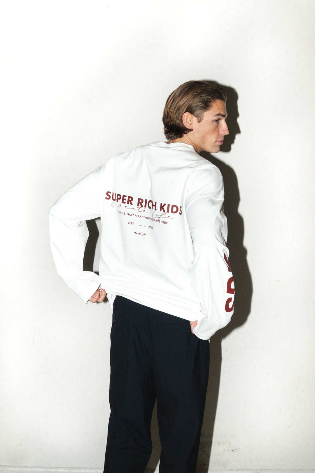 SRK Longsleeve tee 'Off White & Burgundy'