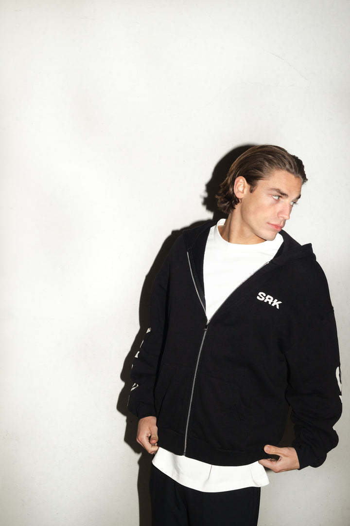 SRK Logo Zip Up Hoodie 'Black & White'