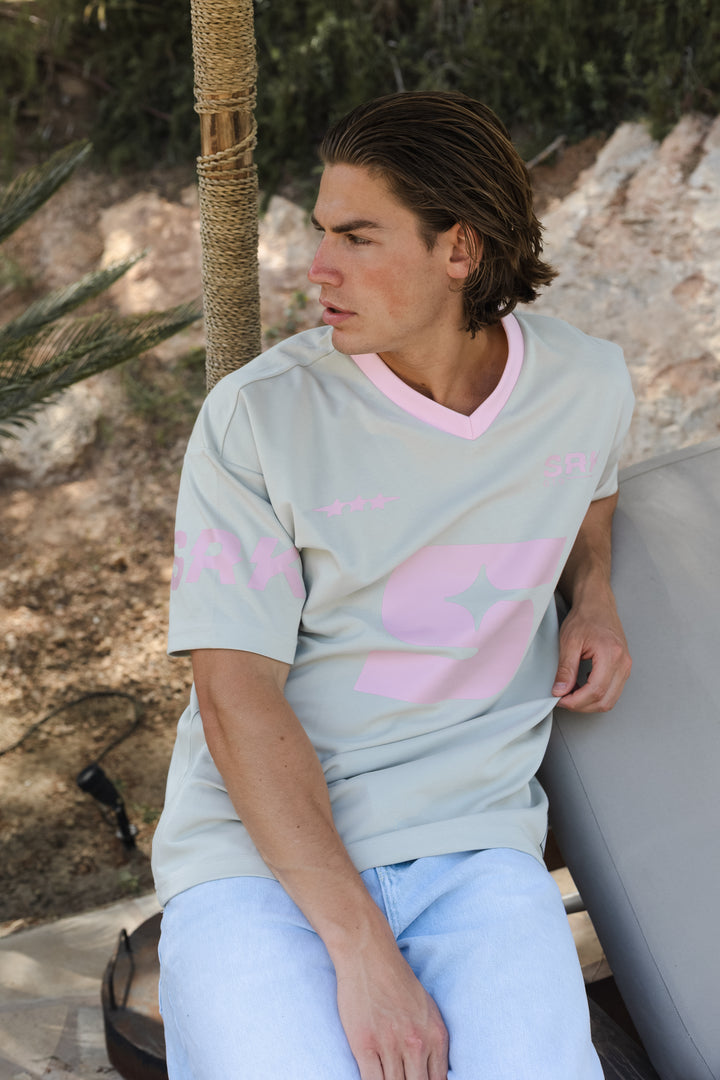SRK Jersey T-Shirt  'Stone & Pink'
