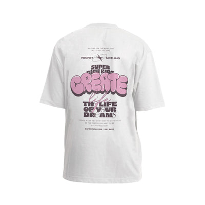 T-Shirt 'Create' Wit met roze