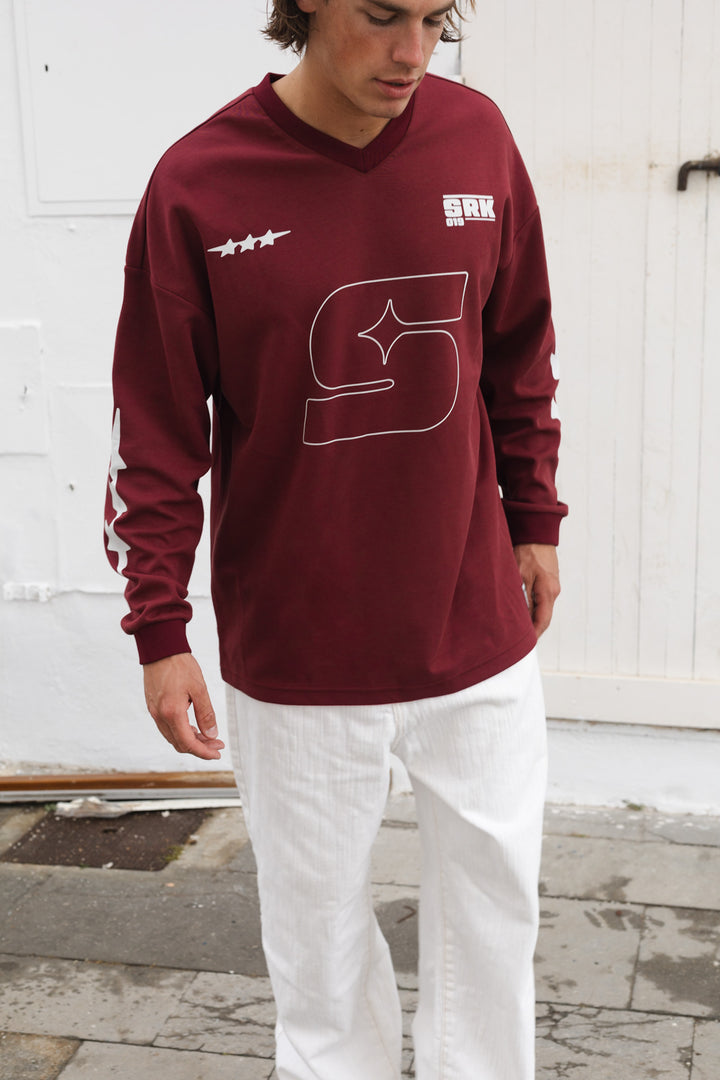 SRK 'PARIS' Oversized Jersey Burgundy