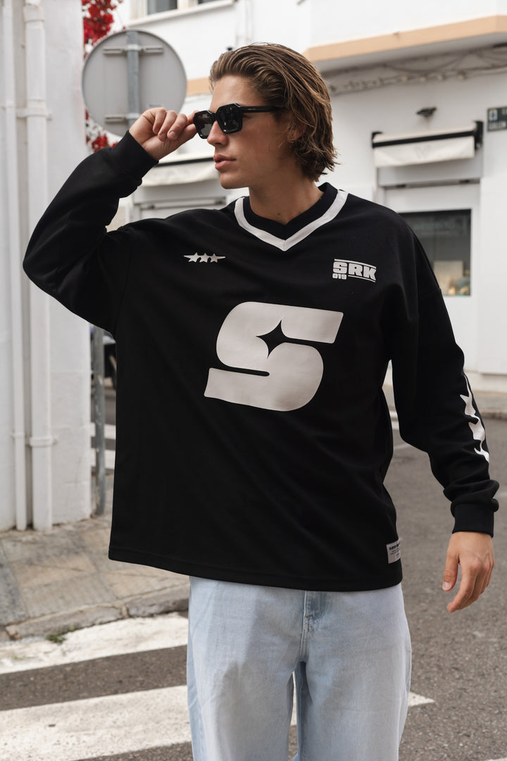 SRK 'PARIS' Oversized Jersey Black & White