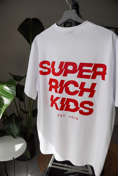 Super Rich Kids T-Shirt wit met rood