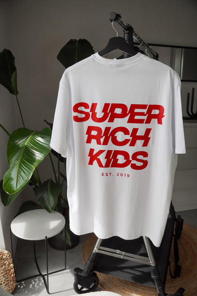 Super Rich Kids T-Shirt wit met rood