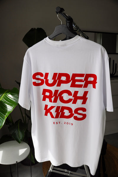 Super Rich Kids T-Shirt wit met rood