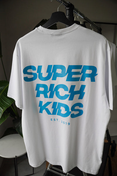 Super Rich Kids T-Shirt wit met blauw