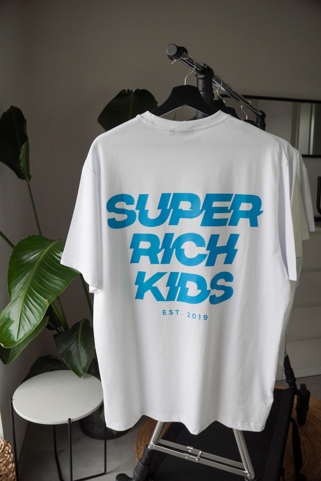 Super Rich Kids T-Shirt wit met blauw