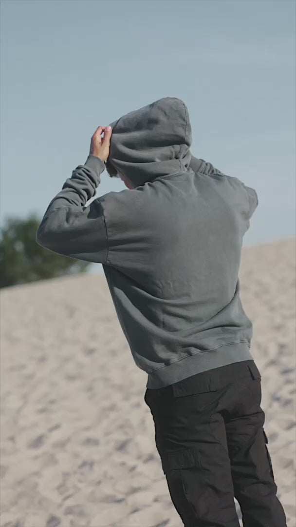 Hoodie 'Spirit of Ecstacy' Acid Wash Grey