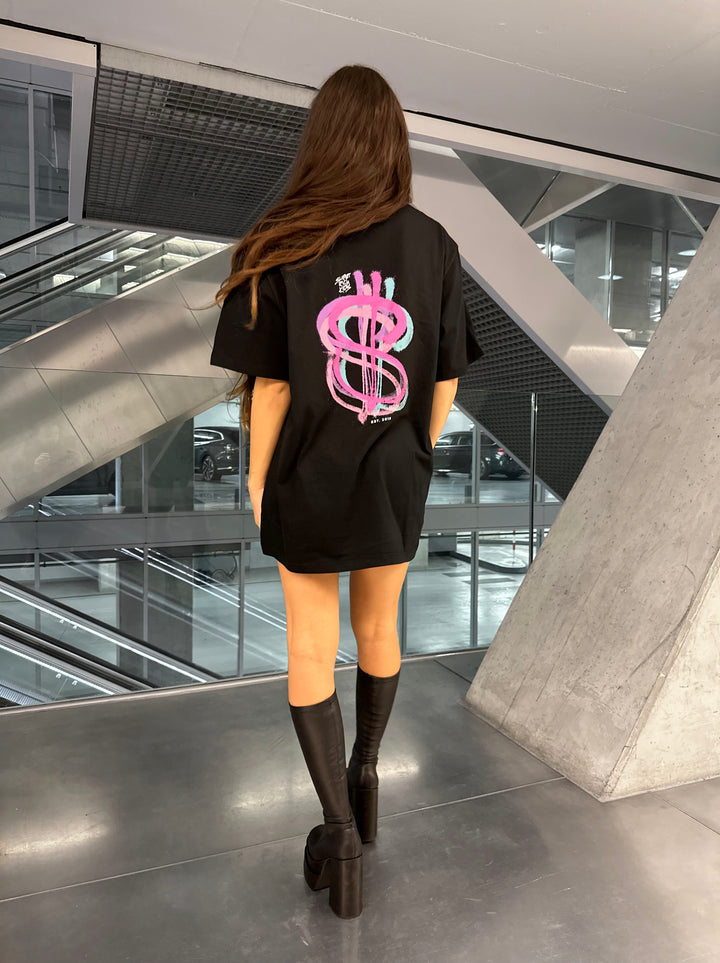 T-Shirt Brushed dollar roze