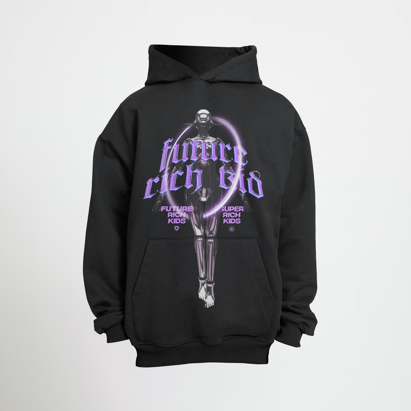 Hoodie 'Future Rich Kid' zwart met paars